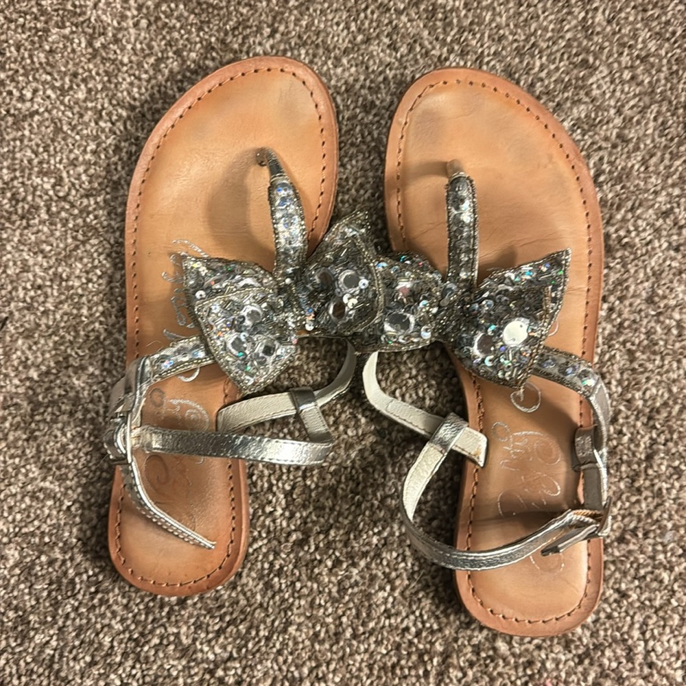 Naught Monkey Sparkle Sequin Sandals size 6